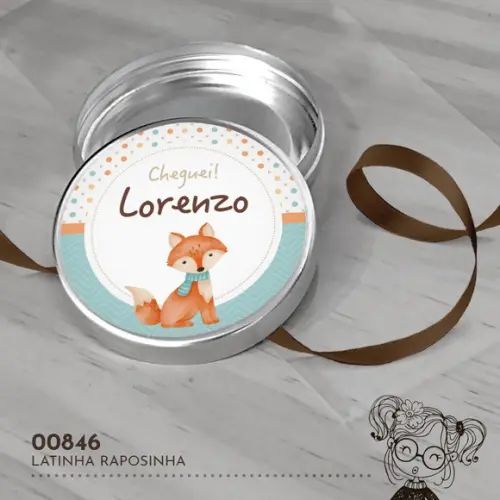 Latinha Adesivada Raposinha - 00846