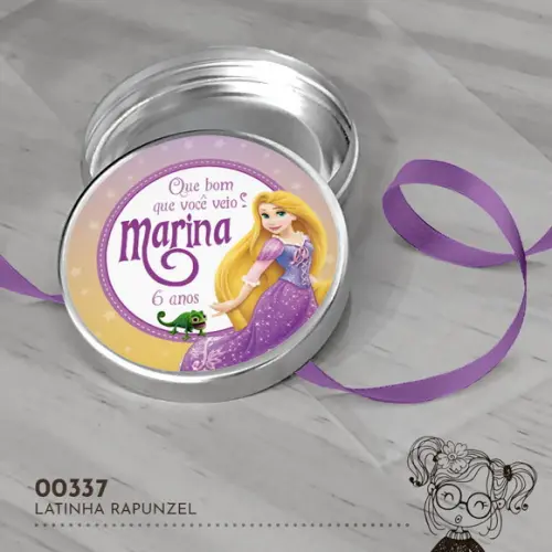 Latinha Adesivada Rapunzel - 00337