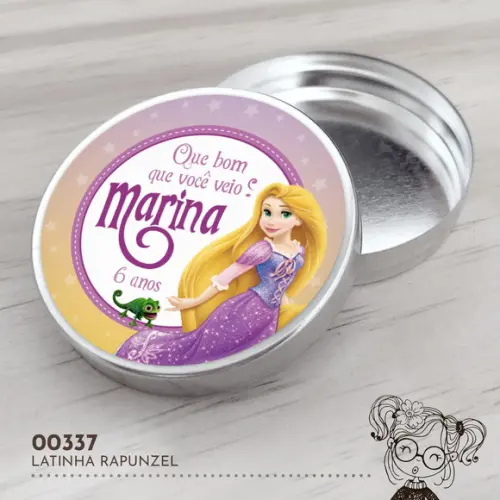 Latinha Adesivada Rapunzel - 00337