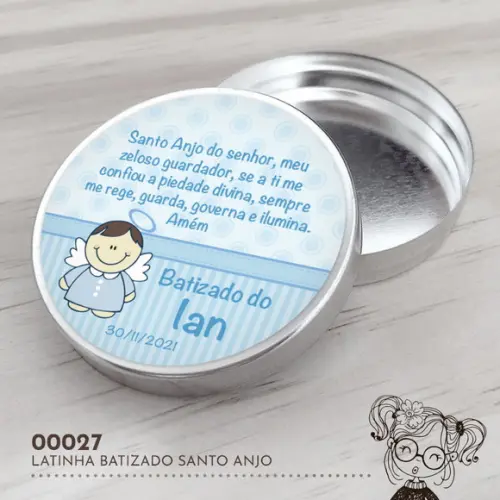 Latinha Adesivada Santo Anjo - 00027