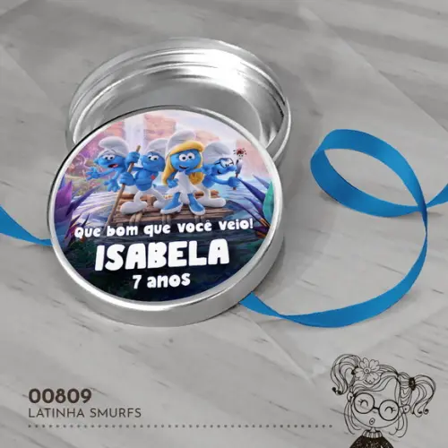 Latinha Adesivada Smurfs - 00809