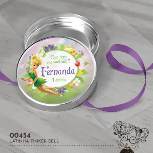 Latinha Adesivada Tinker Bell - 00454
