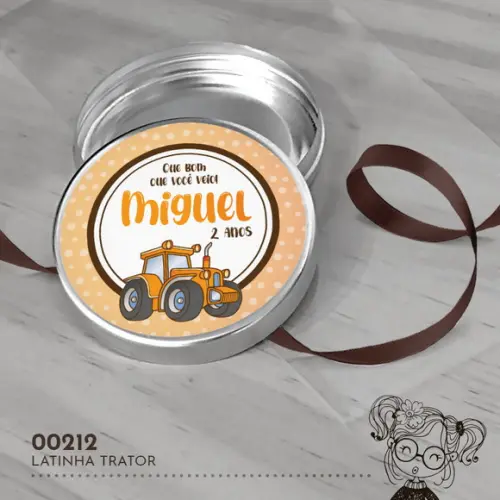 Latinha Adesivada Trator - 00212
