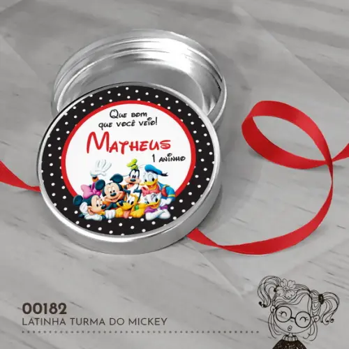 Latinha Adesivada Turma do Mickey - 00182