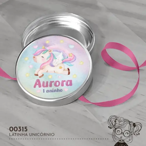 Latinha Adesivada Unicórnio - 00315