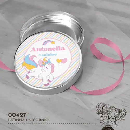 Latinha Adesivada Unicórnio - 00427