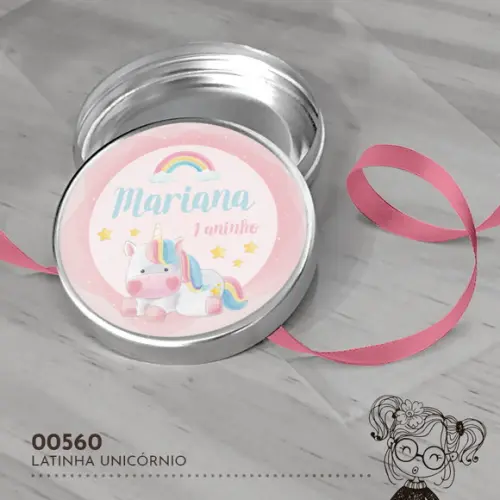 Latinha Adesivada Unicórnio - 00560
