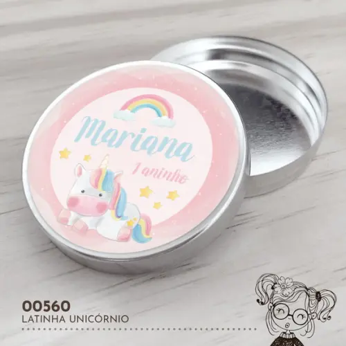 Latinha Adesivada Unicórnio - 00560
