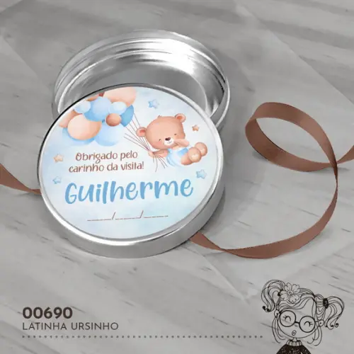 Latinha Adesivada Ursinho - 00690