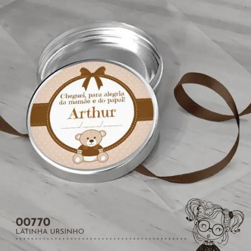 Latinha Adesivada Ursinho - 00770