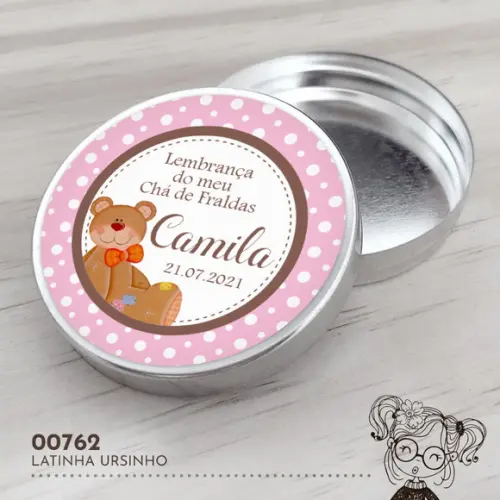 Latinha Adesivada Ursinho - 00762