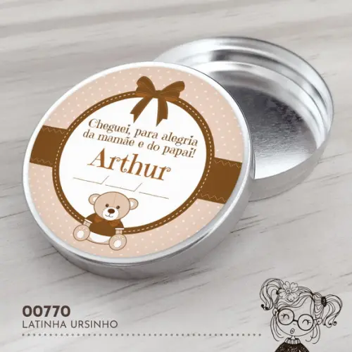 Latinha Adesivada Ursinho - 00770