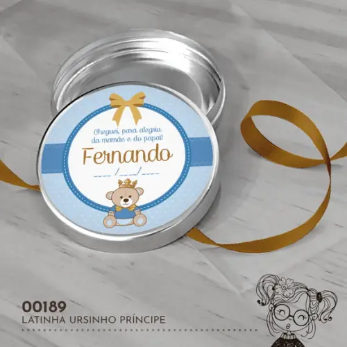 Latinha Adesivada Ursinho Príncipe - 00189