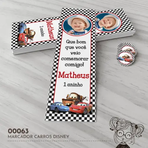 Marcador de Livro Carros Disney - 00063