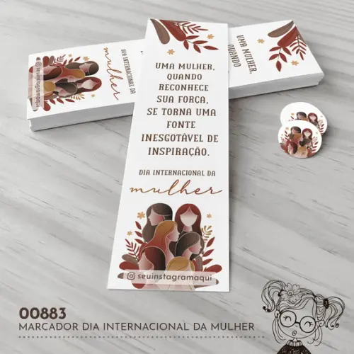 Marcador de Livro Dia Internacional da Mulher - 00883