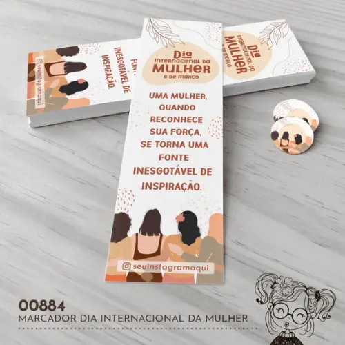 Marcador de Livro Dia Internacional da Mulher - 00884