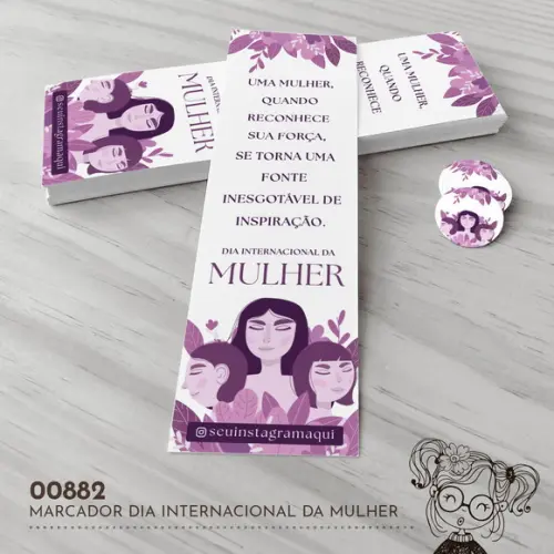 Marcador de Livro Dia Internacional da Mulher - 00882