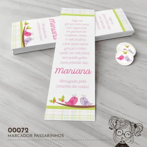 Marcador de Livro Passarinhos - 00072