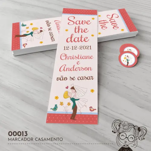 Marcador de Livro Save The Date - 00013