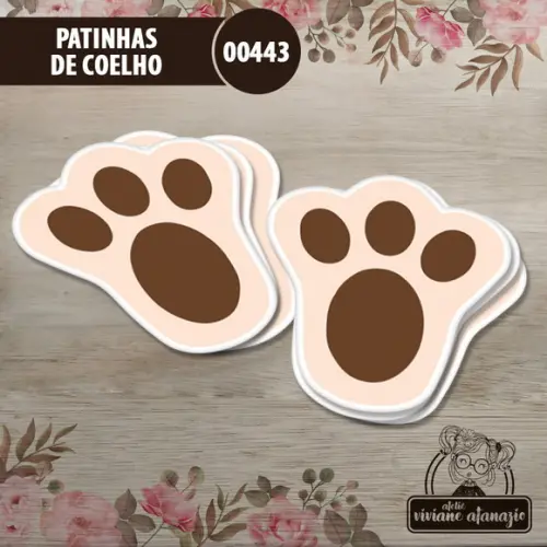 Patinhas de Coelho 5,5cm - Kit c/ 30 Unid