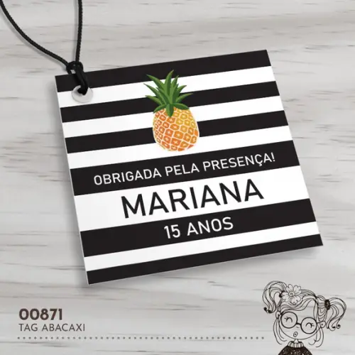 Tag Quadrada Abacaxi - 00871