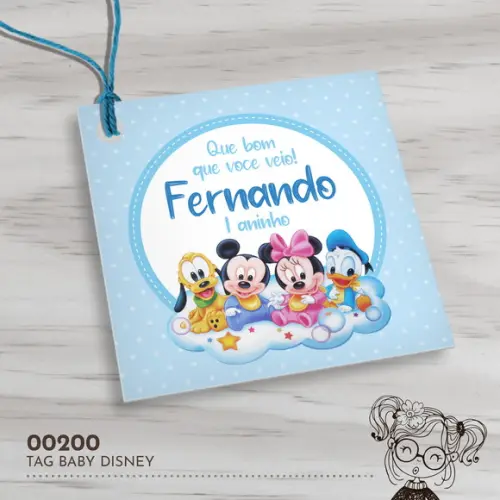 Tag Quadrada Baby Disney - 00200