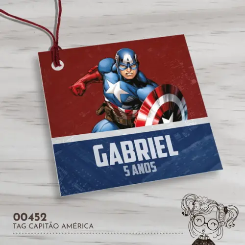 Tag Quadrada Capitão América - 00452