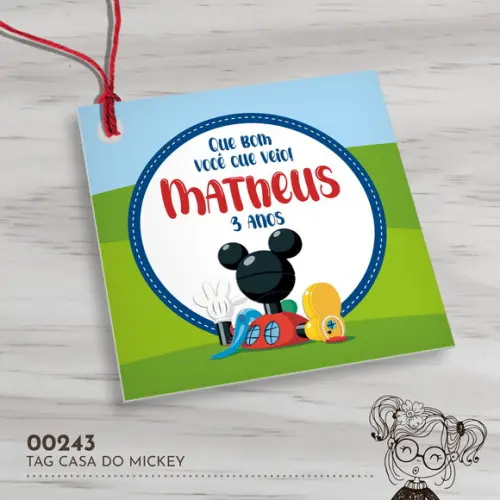 Tag Quadrada Casa do Mickey - 00243