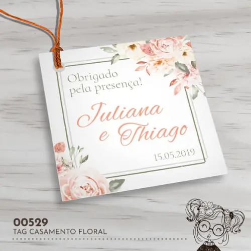 Tag Quadrada Casamento - 00529