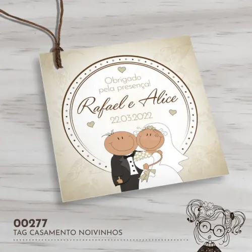 Tag Quadrada Casamento - 00277