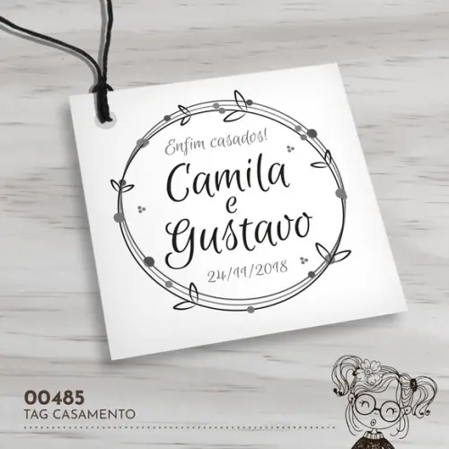 Tag Quadrada Casamento - 00485
