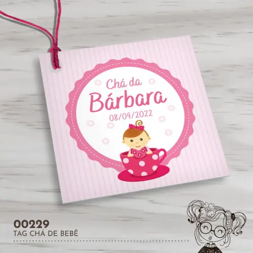 Tag Quadrada Chá de Bebê - 00229