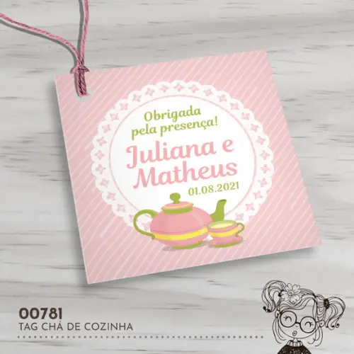 Tag Quadrada Chá de Cozinha - 00781