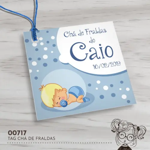 Tag Quadrada Chá de Fraldas - 00717