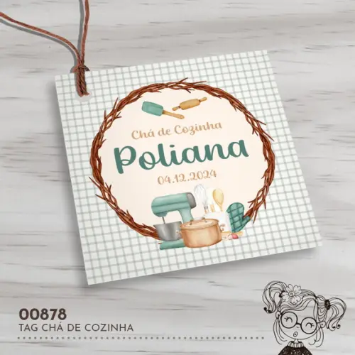 Tag Quadrada Chá de Cozinha - 00878