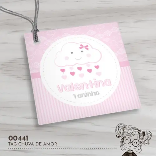 Tag Quadrada Chuva de Amor - 00441