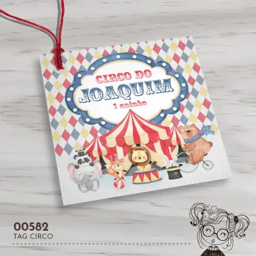 Tag Quadrada Circo - 00582