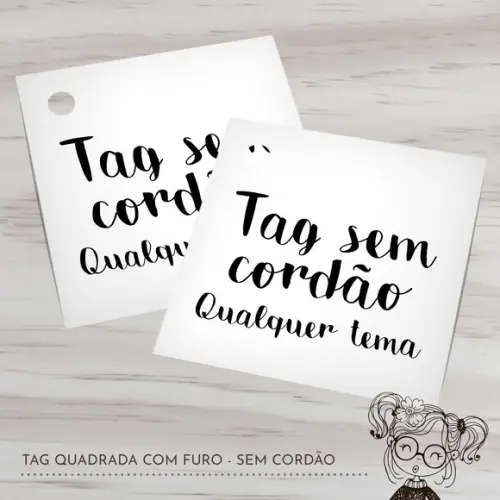 Tag Quadrada com Furo sem Cordão - 4cm