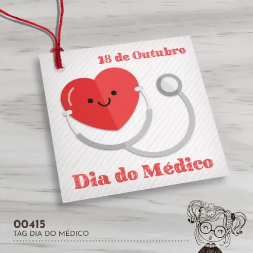 Tag Quadrada Dia do Médico - 00415