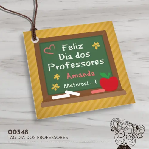 Tag Quadrada Dia dos Professores - 00348