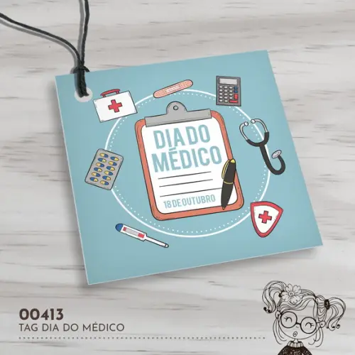 Tag Quadrada Dia do Médico - 00413