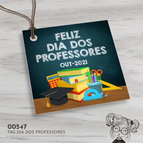 Tag Quadrada Dia dos Professores - 00547