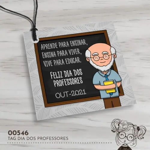 Tag Quadrada Dia dos Professores - 00546