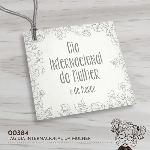 Tag Quadrada Dia Internacional da Mulher - 00384