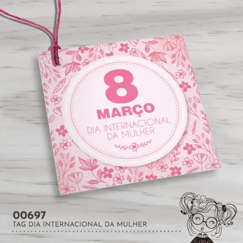 Tag Quadrada Dia Internacional da Mulher - 00697