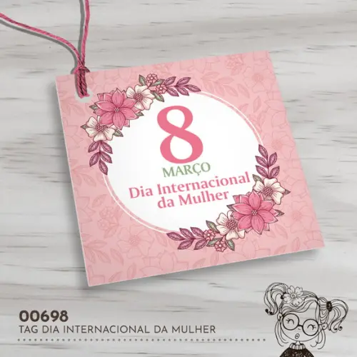Tag Quadrada Dia Internacional da Mulher - 00698