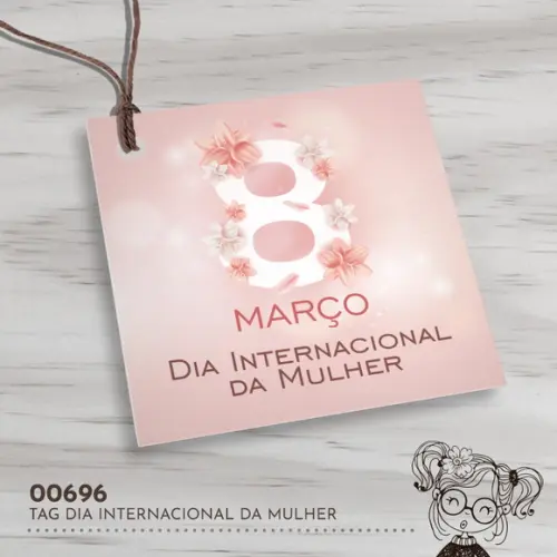 Tag Quadrada Dia Internacional da Mulher - 00696