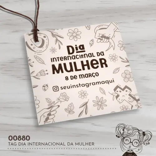 Tag Quadrada Dia Internacional da Mulher - 00880