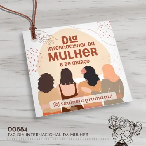 Tag Quadrada Dia Internacional da Mulher - 00884