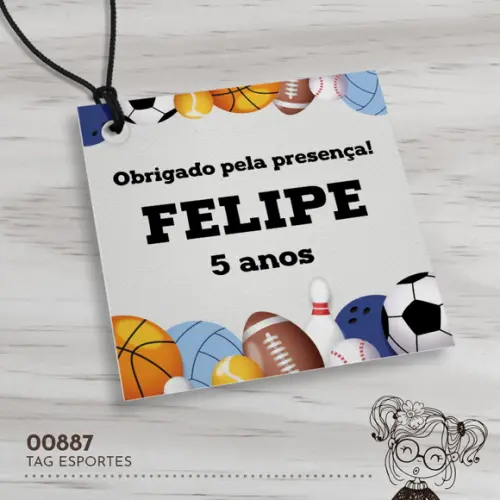 Tag Quadrada Esportes - 00887